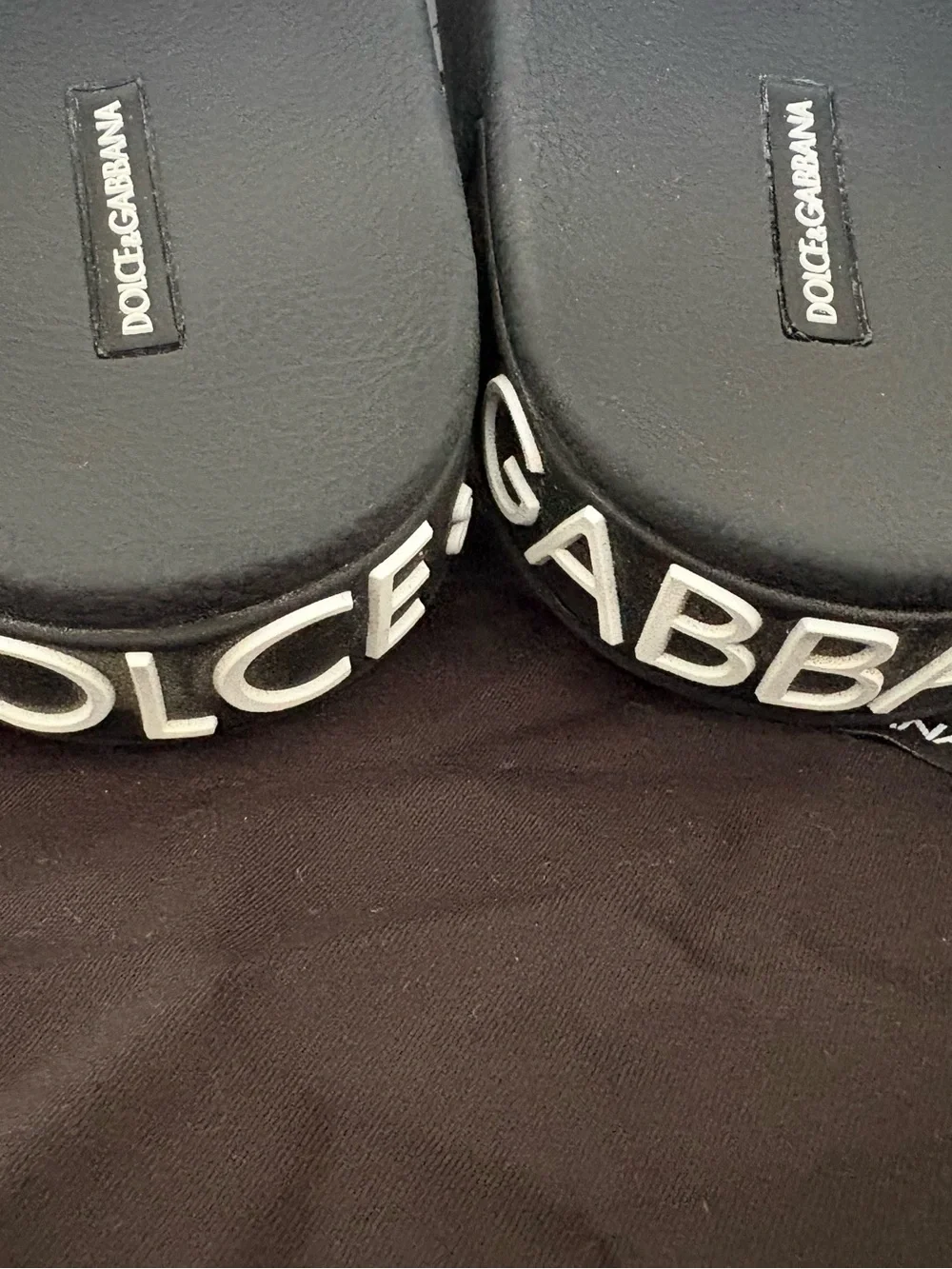 NEW Limited Edition Dolce & Gabbana Black Rubber Slide Sandals 46